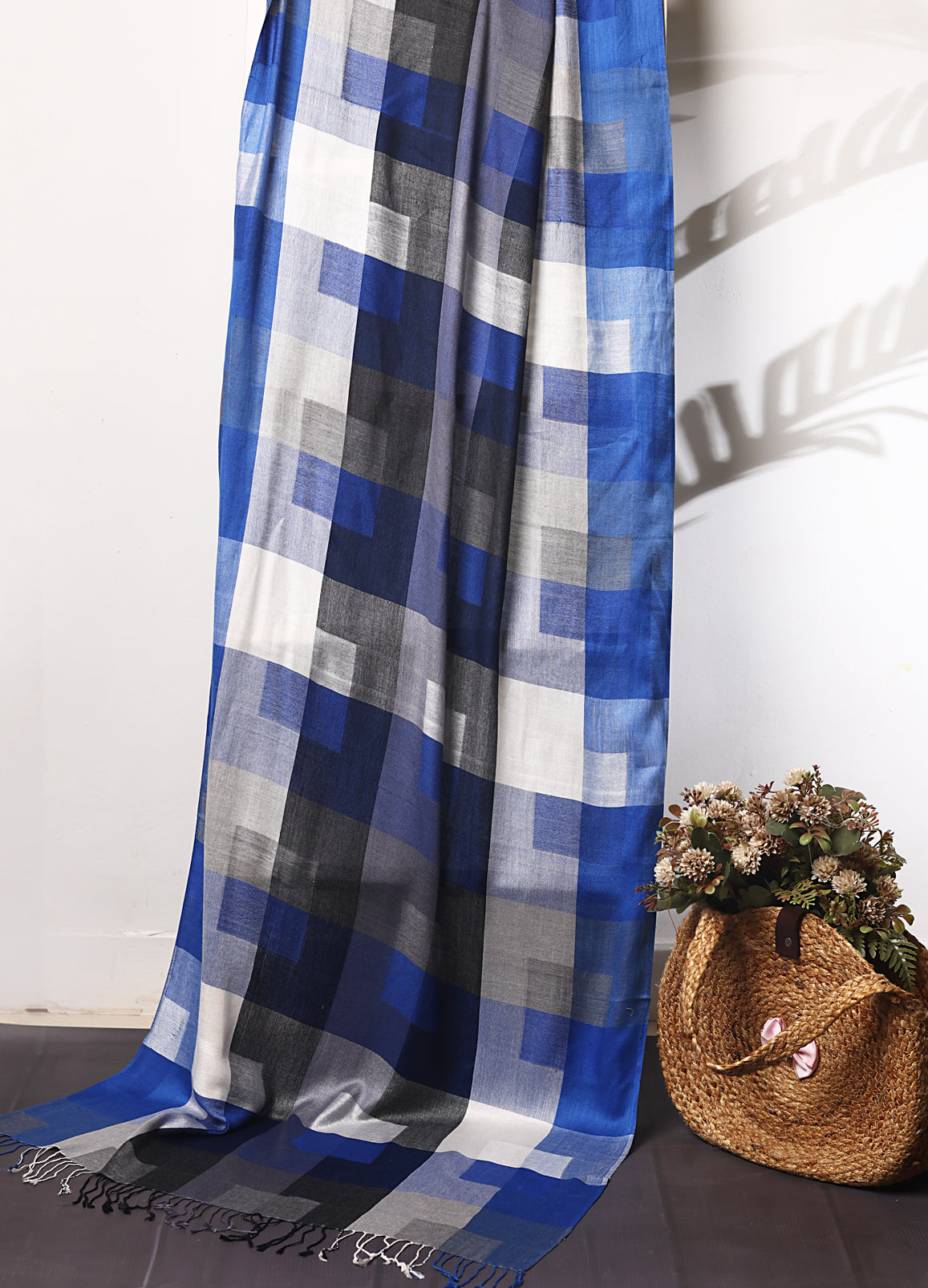 Checks Kashmiri Patterned Silk Modal Stole