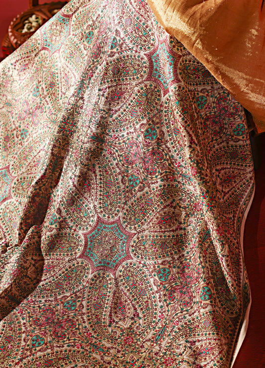 Embroidered Fine Wool Men’s Dusala – Classic Kashmiri Shawl