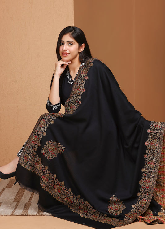 Kani Kunj Kashmiri Paisley Boder Shawl