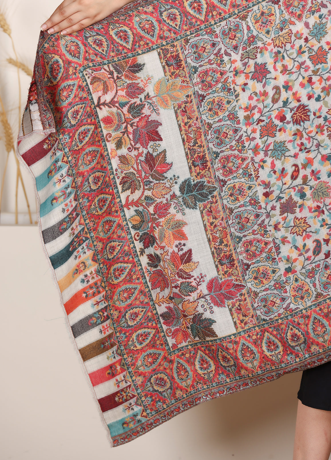 Kani Wool Blend Kashmiri Stole