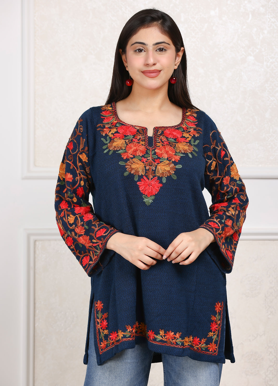 Pheran Short Length Kashmiri Ari Embroidery