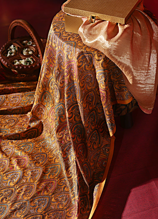 Shawl Waala Zari Embroidered Kashmiri Fine Wool Shawl