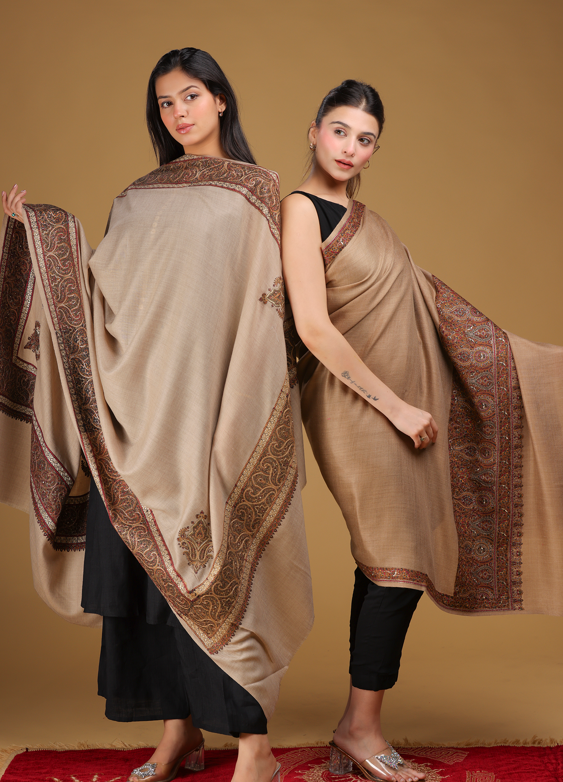 Super Saver Kashmiri Border Shawl Combo