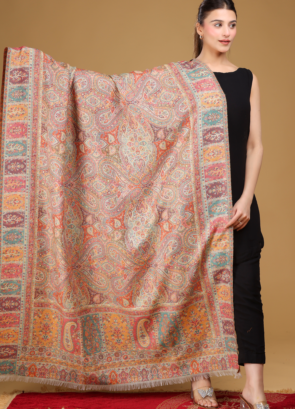 Jhoomar Kani Pure Wool Shawl
