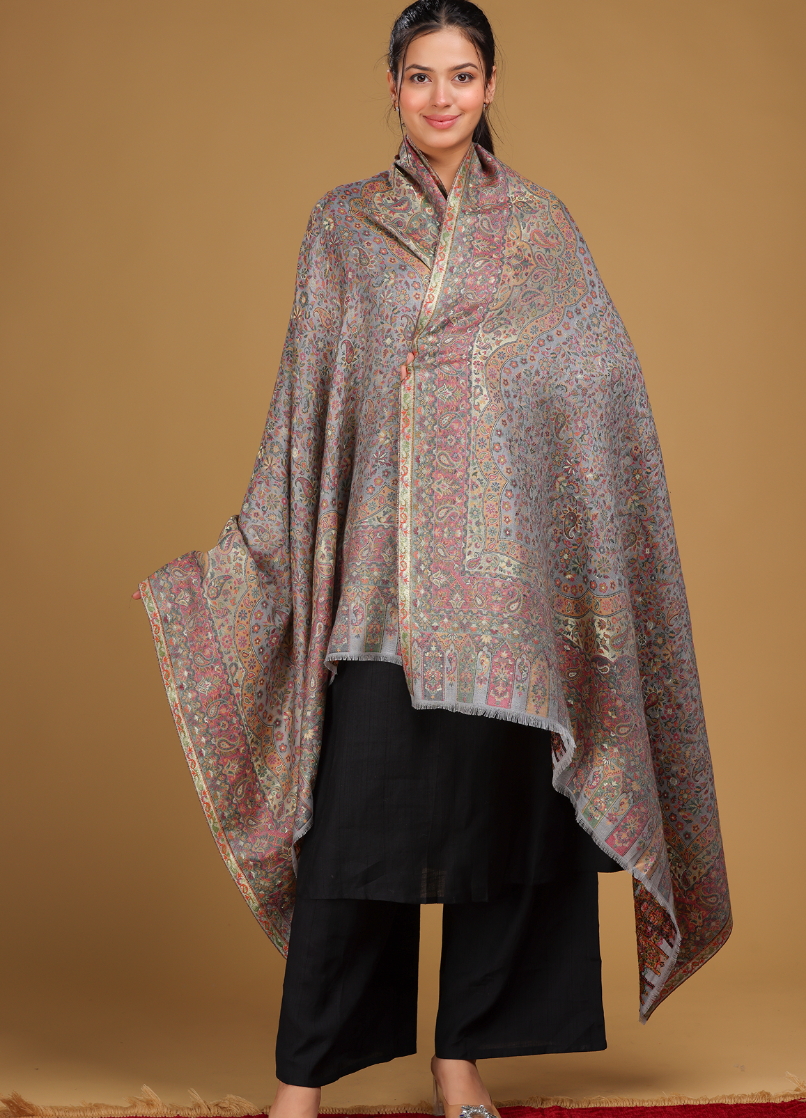 Maheen Kani Silk Wool Shawl