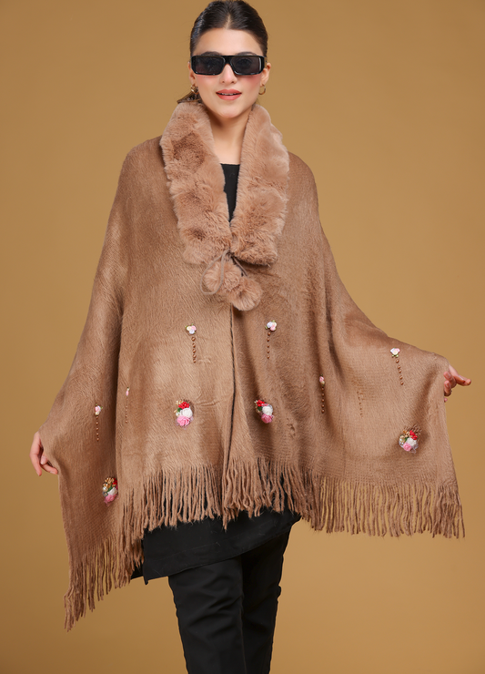 Bear Fur Designer Poncho