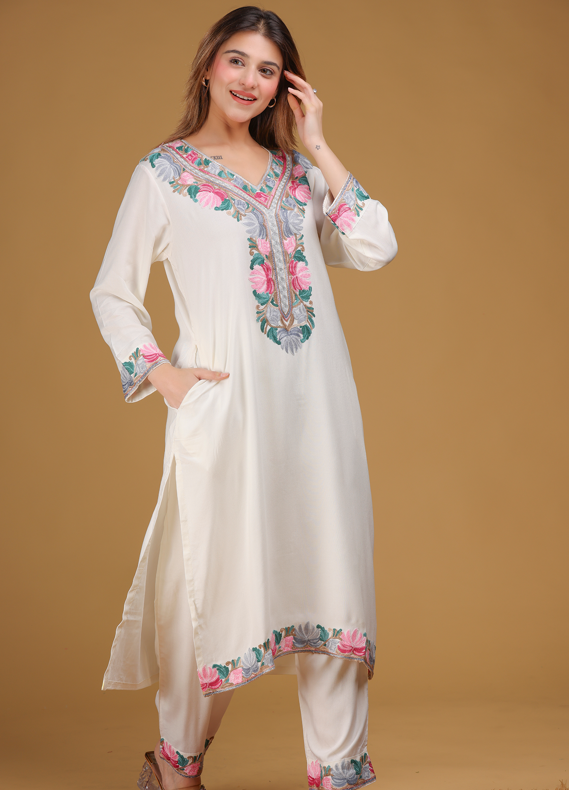 Kashmiri embroidered co-ord