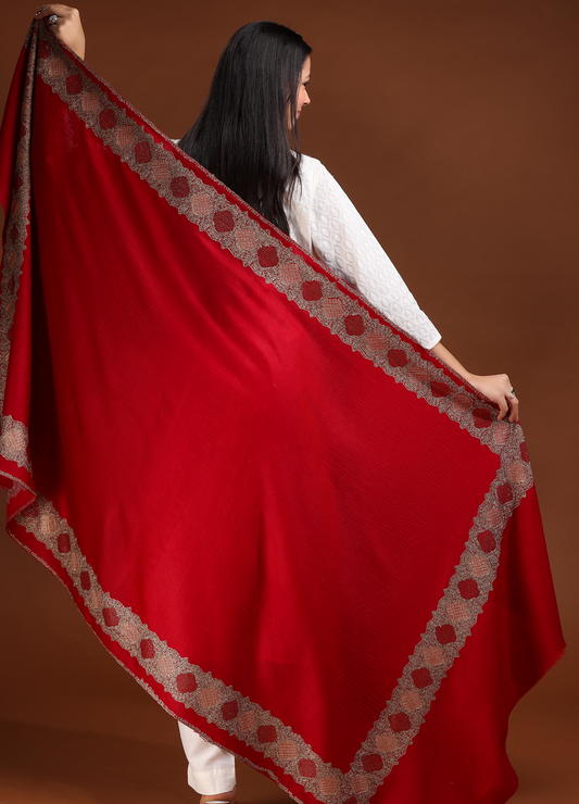 Pakhiza Border Pure Wool Shawl