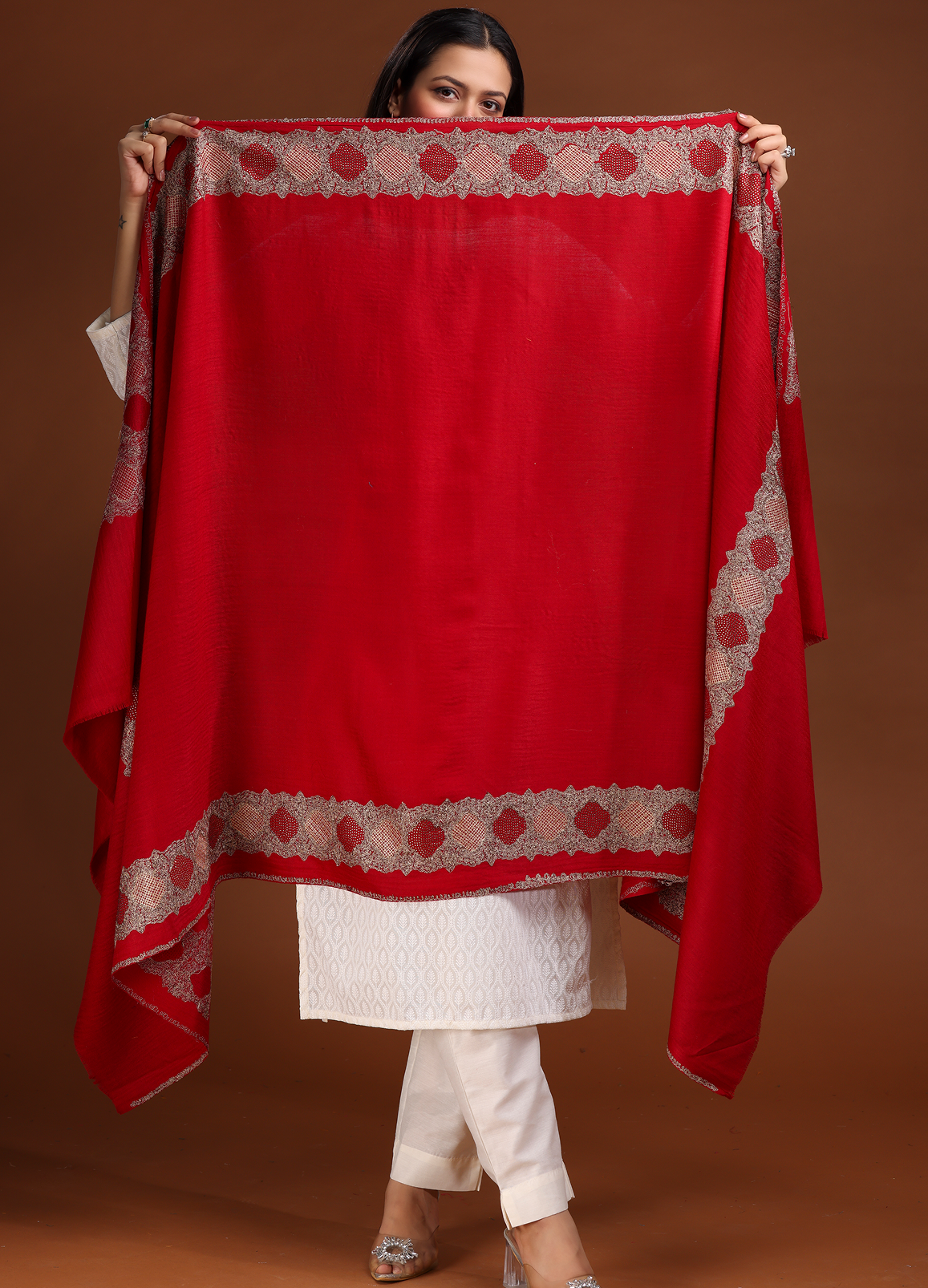 Pakhiza Border Pure Wool Shawl
