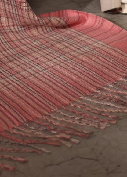 Pink & Beige Checker Cashmere Stole – Soft Elegance For Everyday Luxury