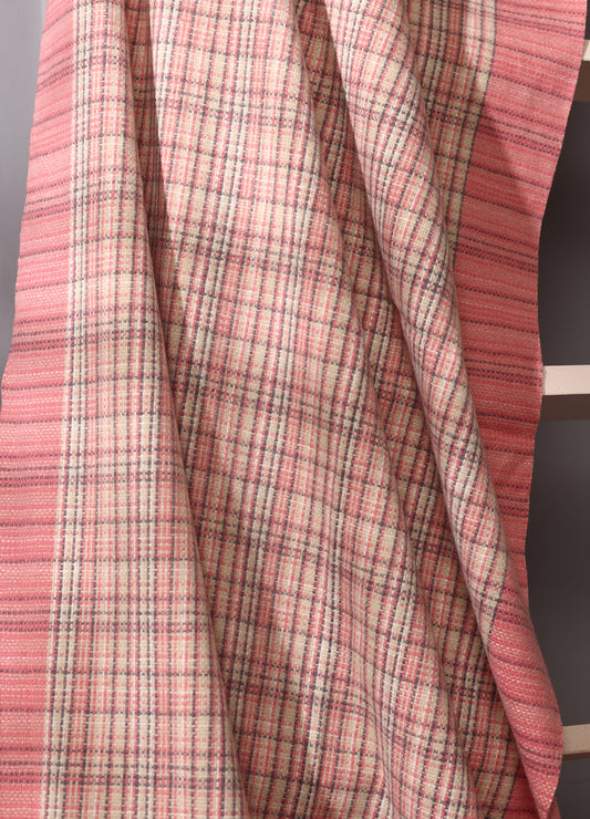 Pink & Beige Checker Cashmere Stole – Soft Elegance For Everyday Luxury