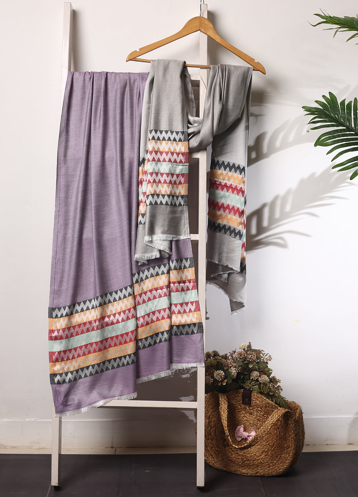 Modal Zig Zag Palla Stole Size: (28"x80") Very Soft And Fine
