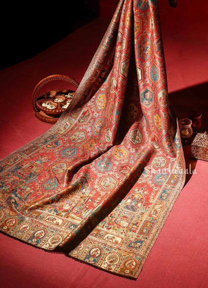 SHAAN-E-DARBAR Theme Moonlight Kani Pashmina Blend Wool Shawls