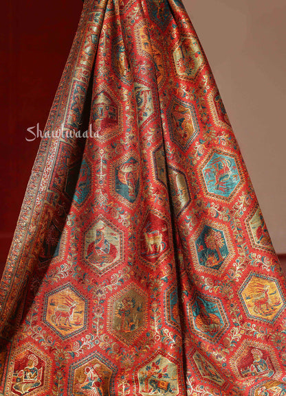 SHAAN-E-DARBAR Theme Moonlight Kani Pashmina Blend Wool Shawls