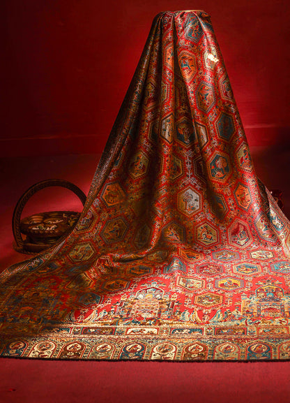 SHAAN-E-DARBAR Theme Moonlight Kani Pashmina Blend Wool Shawls