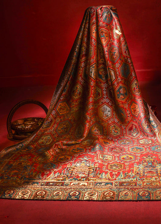 SHAAN-E-DARBAR Theme Moonlight Kani Pashmina Blend Wool Shawls
