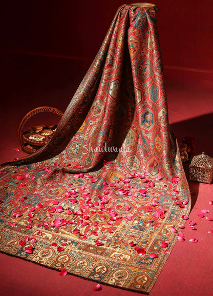 SHAAN-E-DARBAR Theme Moonlight Kani Pashmina Blend Wool Shawls