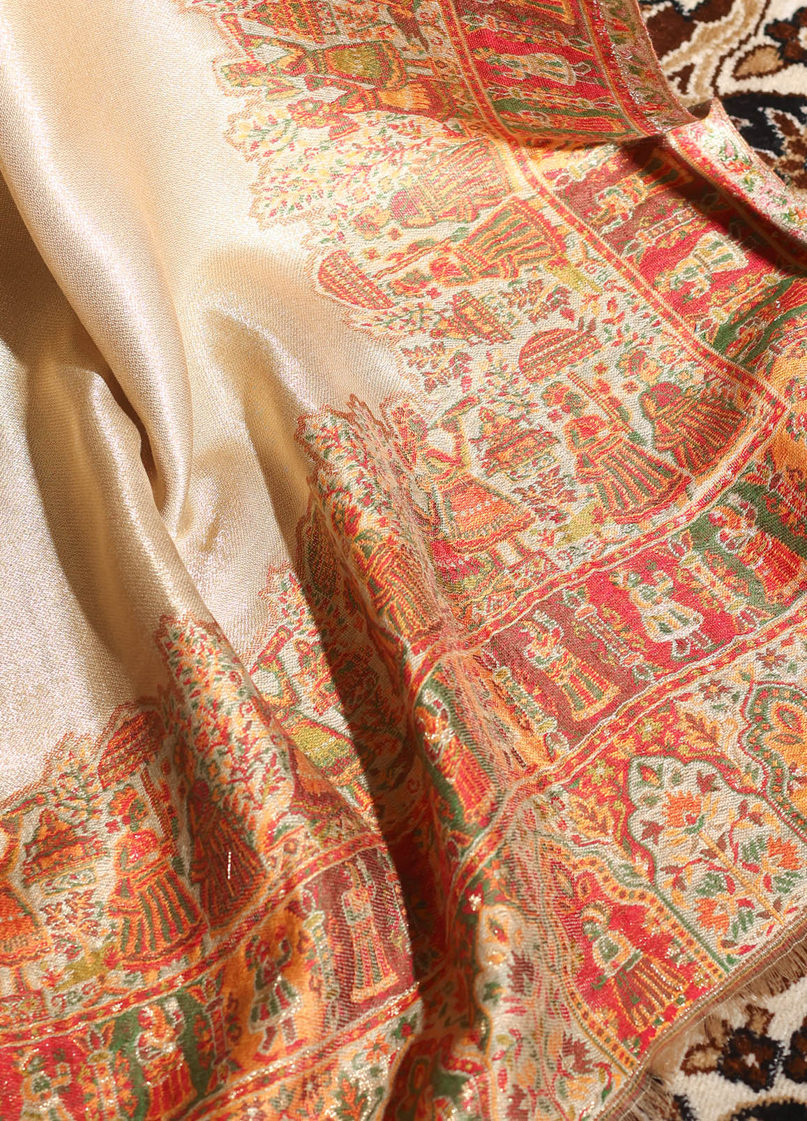 Ishq-e-Dholi Moonlight Reversible Pure Wool Border Shawl