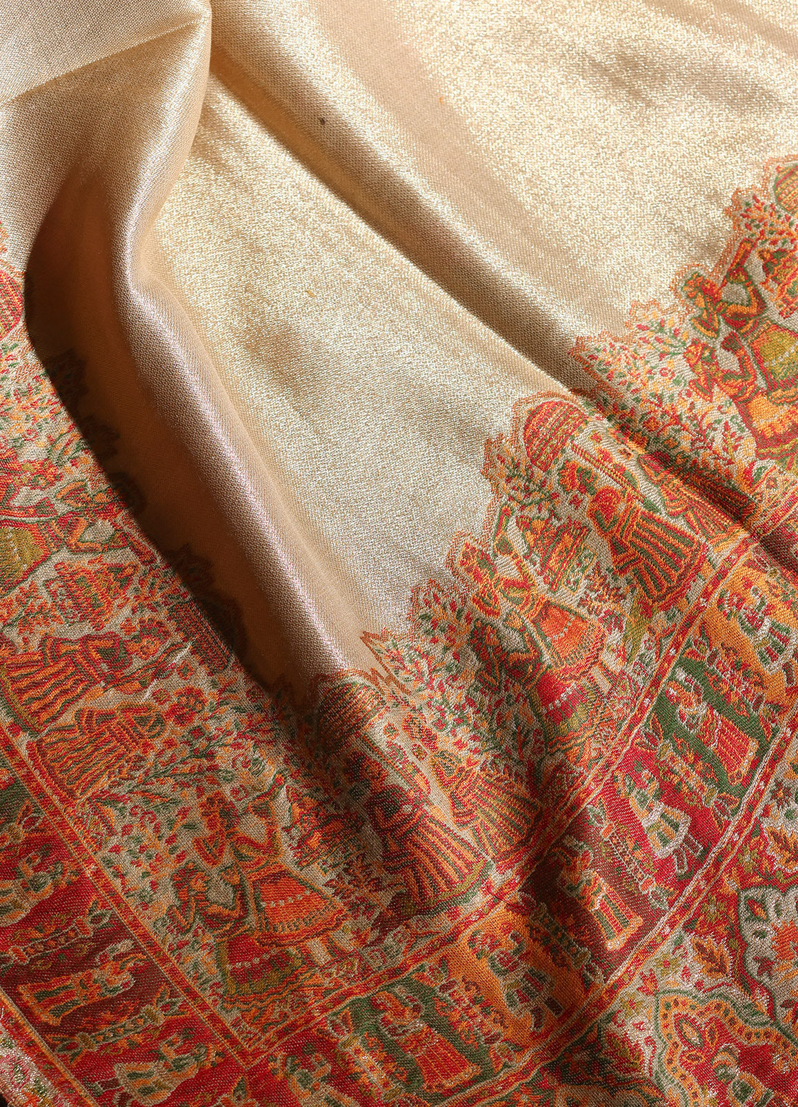 Ishq-e-Dholi Moonlight Reversible Pure Wool Border Shawl