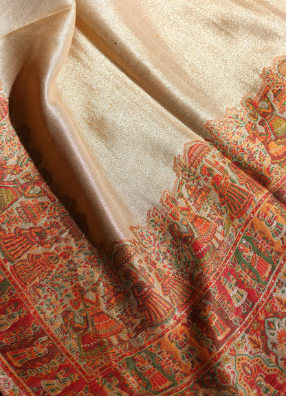 Ishq-e-Dholi Moonlight Reversible Pure Wool Border Shawl