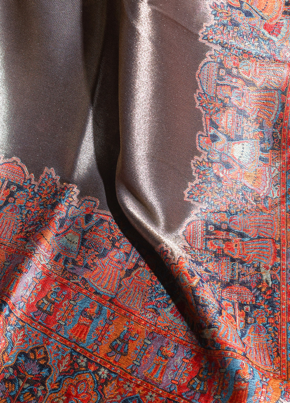 Ishq-e-Dholi Moonlight Reversible Pure Wool Border Shawl