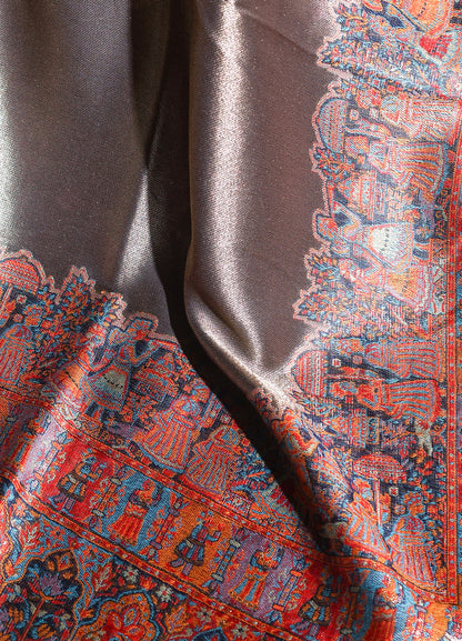 Ishq-e-Dholi Moonlight Reversible Pure Wool Border Shawl