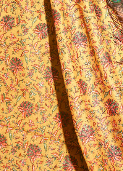 Rangrez 100% Pure Wool Fabric Sozni Hand-Embroidered Shawl