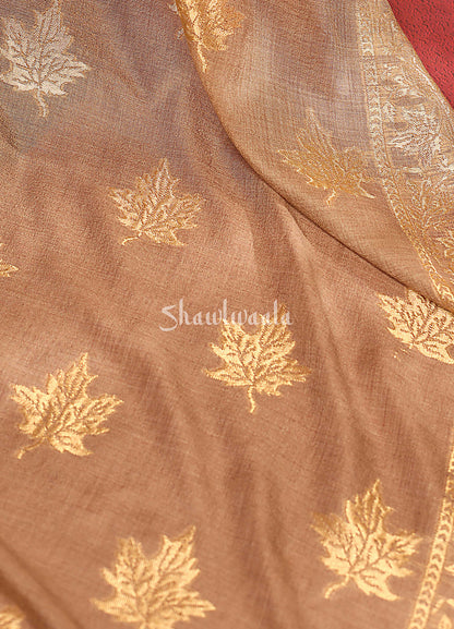 Twinlight Black And Gold Reversible Chinar Moonlight Design Stole