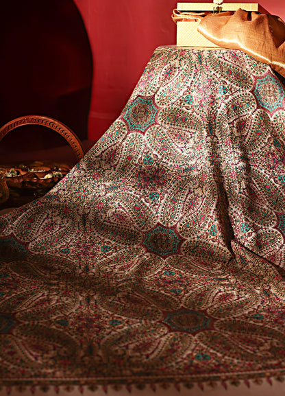 Embroidered Fine Wool Men’s Dusala – Classic Kashmiri Shawl