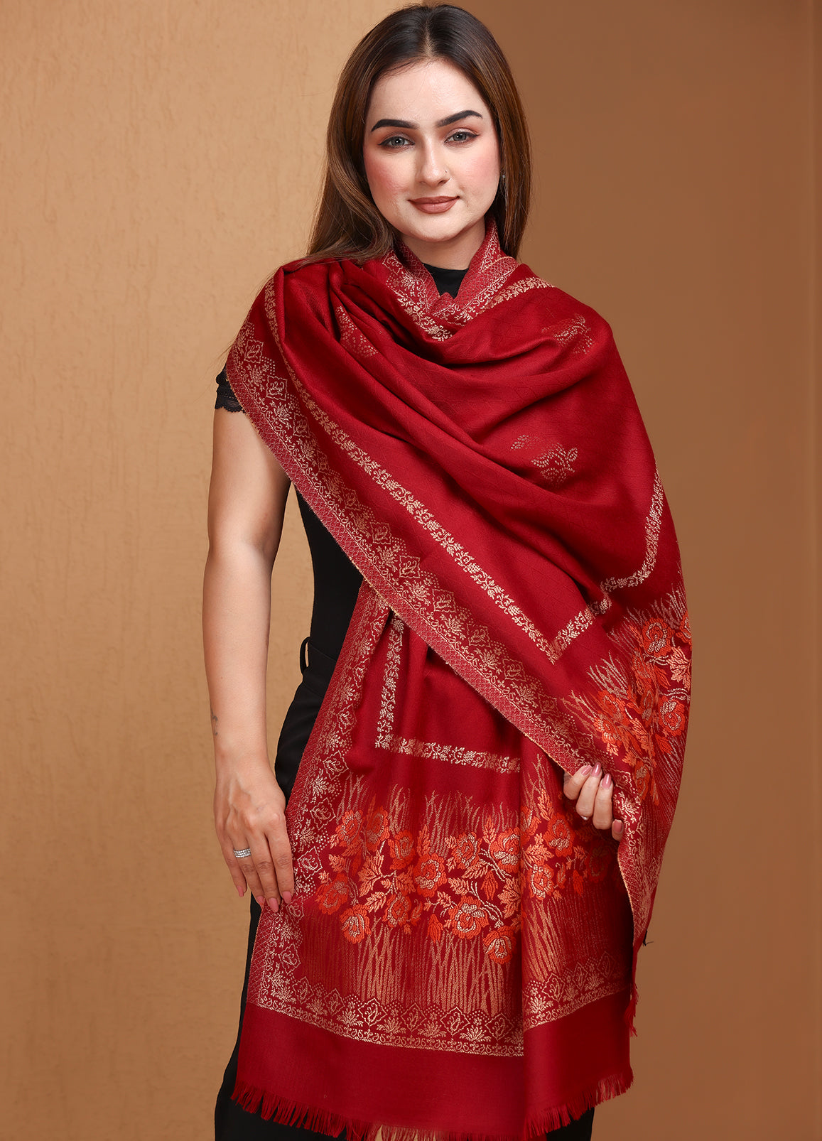 Eternal Blooms’ Kaani Stole (Size : 71X203 CM)