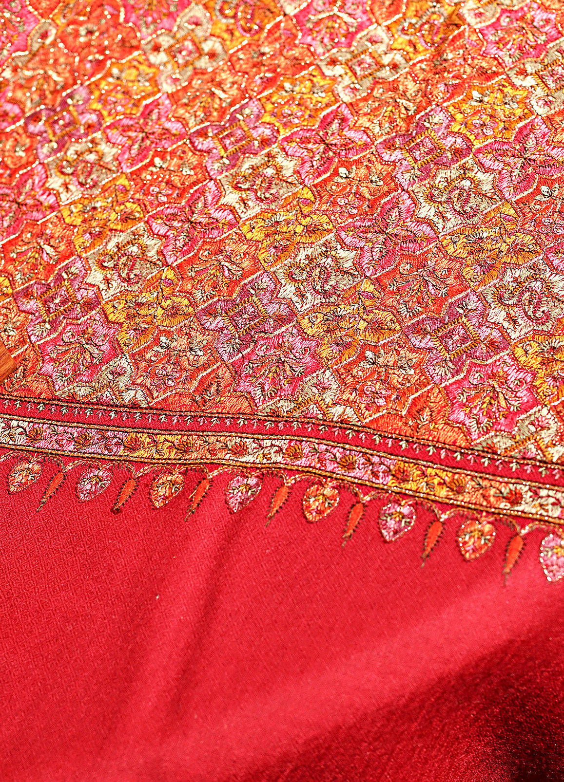 Fine Wool Multiple jama  Embroidery Shawl