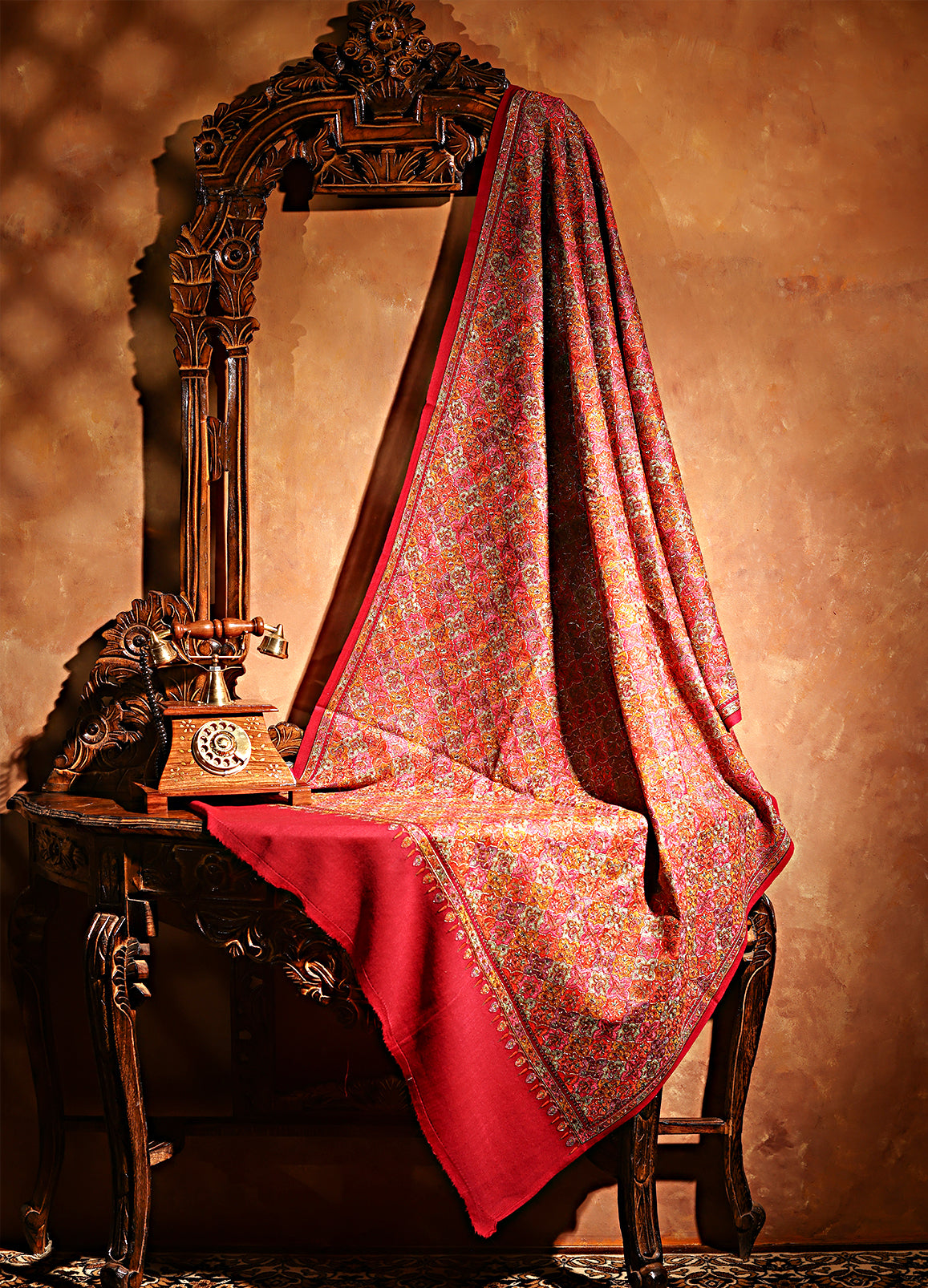 Fine Wool Multiple jama  Embroidery Shawl