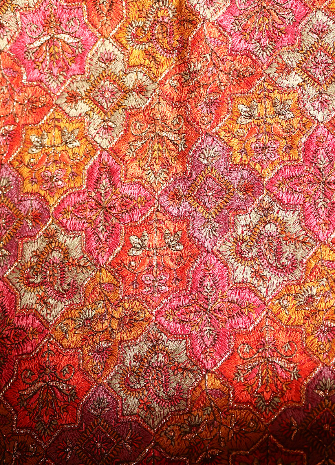 Fine Wool Multiple jama  Embroidery Shawl