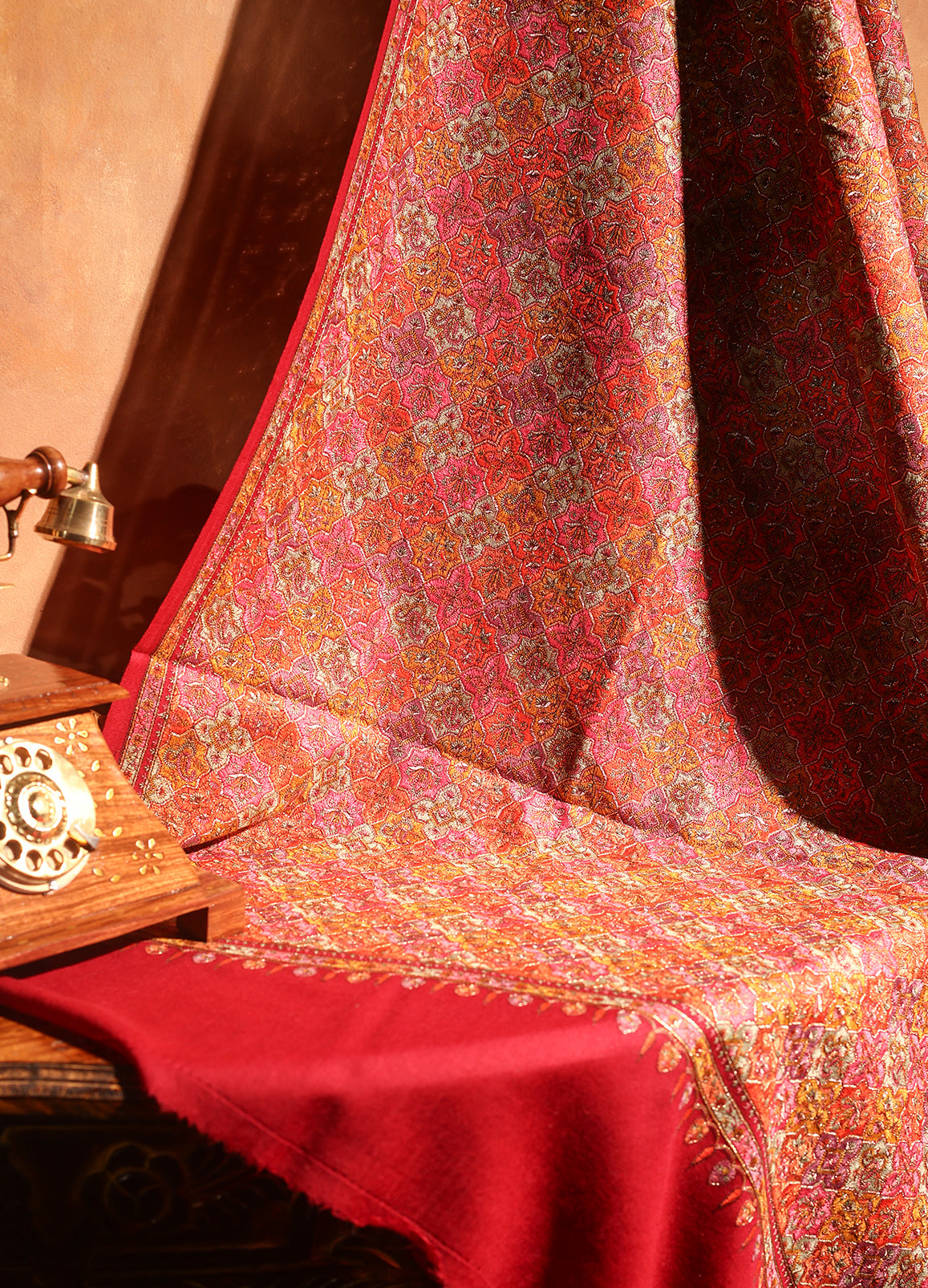 Fine Wool Multiple jama  Embroidery Shawl