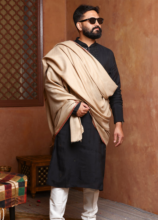 Gents Hand Embroidered Real Kashmiri Pashmina Shawl