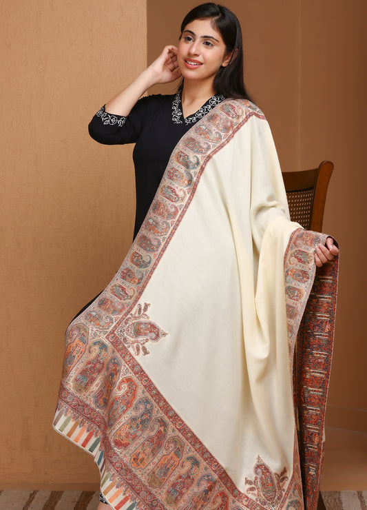 Kani Kunj Paisley Border Shawl