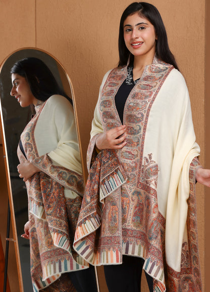 Kani Kunj Paisley Border Shawl