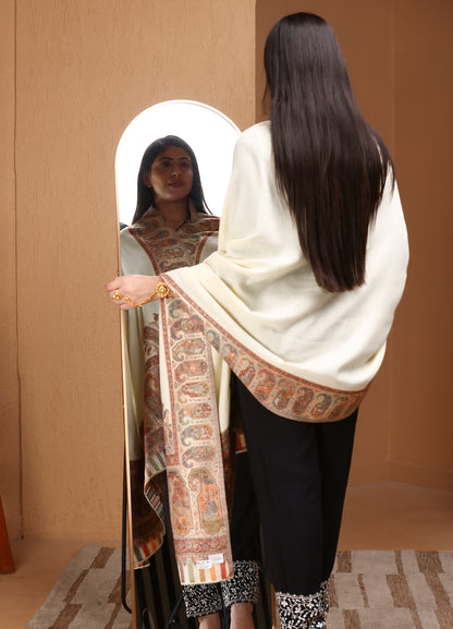Kani Kunj Paisley Border Shawl