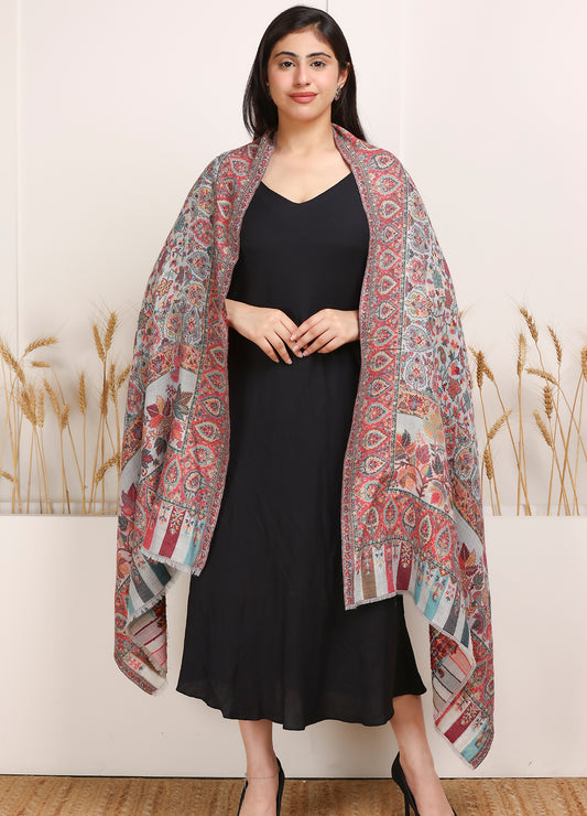 Kani Wool Blend Kashmiri Stole