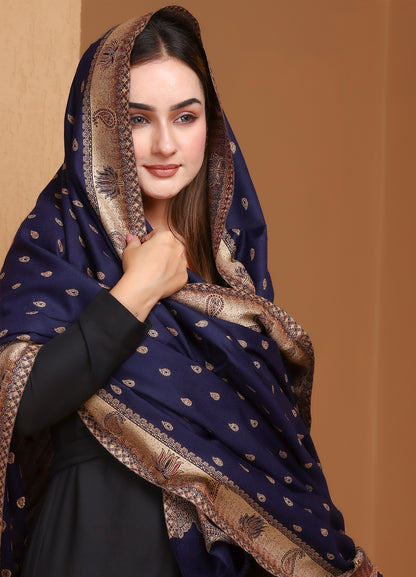 Khaab Pure Kani Border Booti Shawl