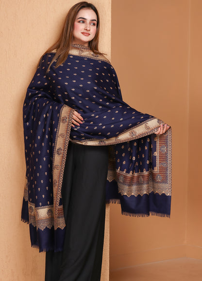Khaab Pure Kani Border Booti Shawl