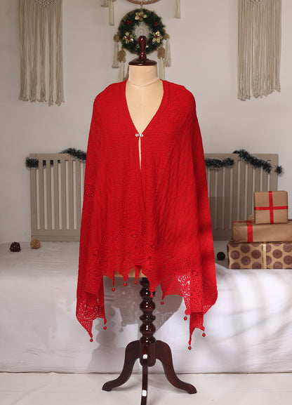 Red Chic And Modern Edge Design Stole