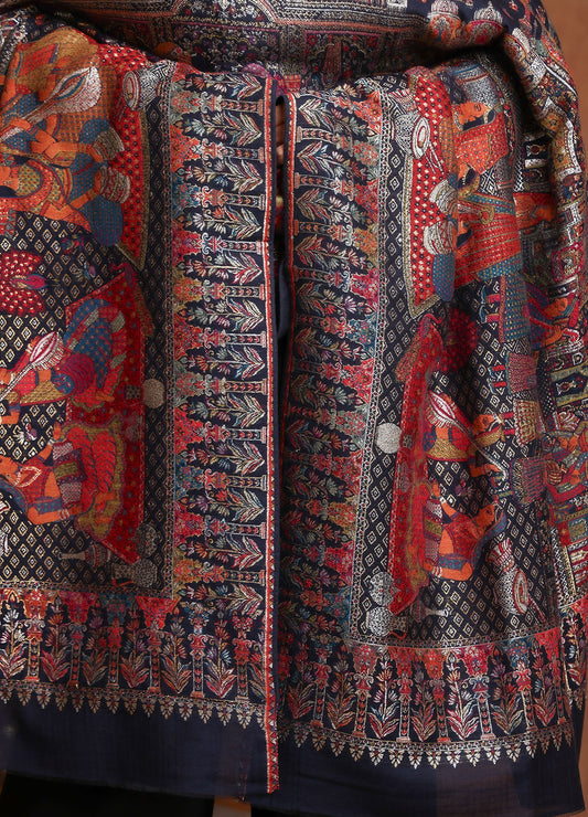 Mastani Theme  kalamkani Pashmina Zari Shawl
