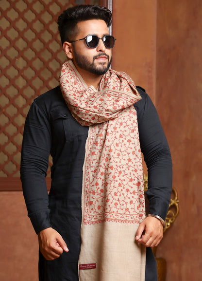Mughal Bagh Sozni Hand Embroidery Men’s Shawl