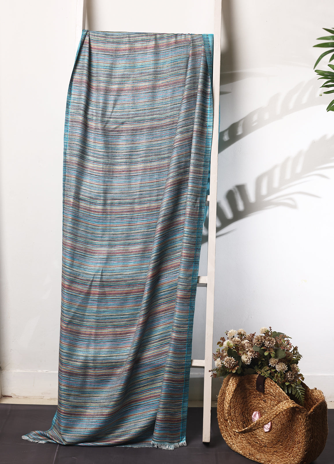 Multi Stripes Patterned Silk Modal Stole