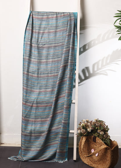 Multi Stripes Patterned Silk Modal Stole