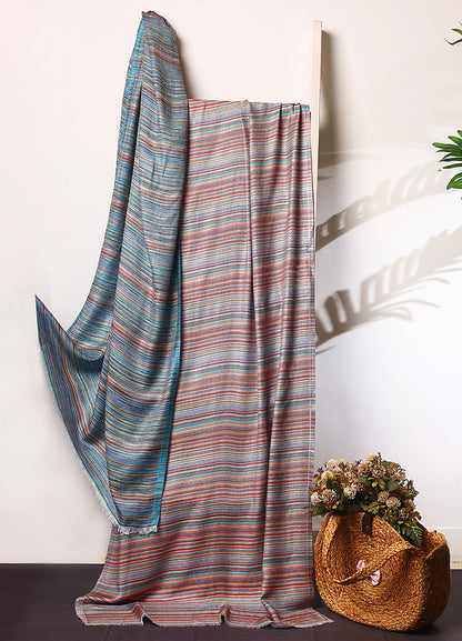 Multi Stripes Patterned Silk Modal Stole
