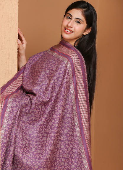 Naaz Captivating Purple Kani Jaal Shawl