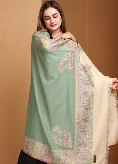 Pastel Color Pasley Border Shawl