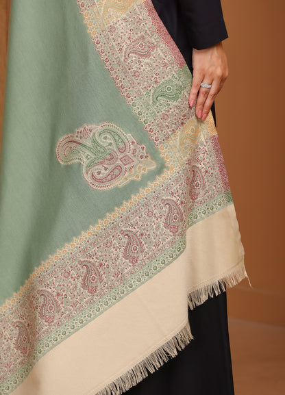 Pastel Color Pasley Border Shawl